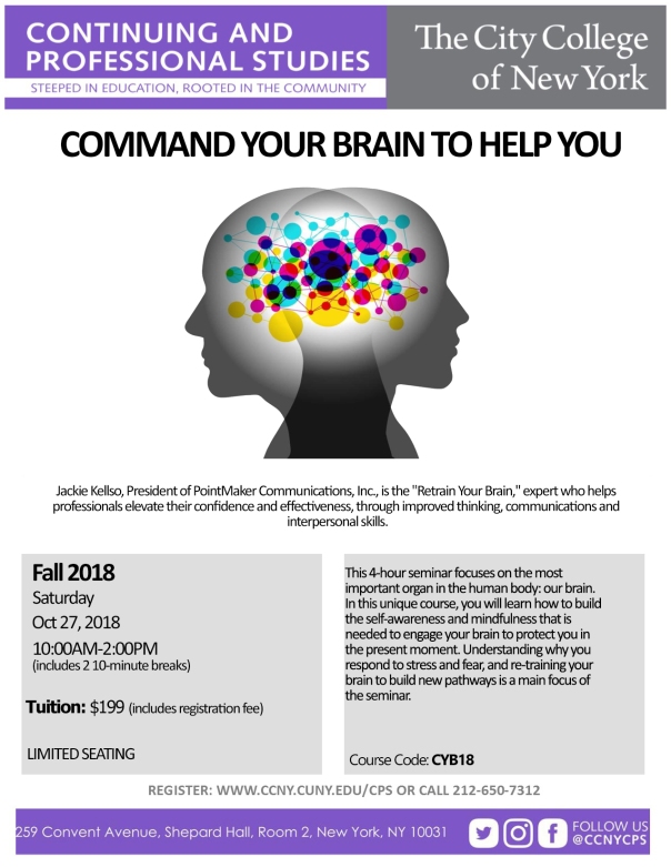 Command Your Brain To Help You Flier - Fall 2018